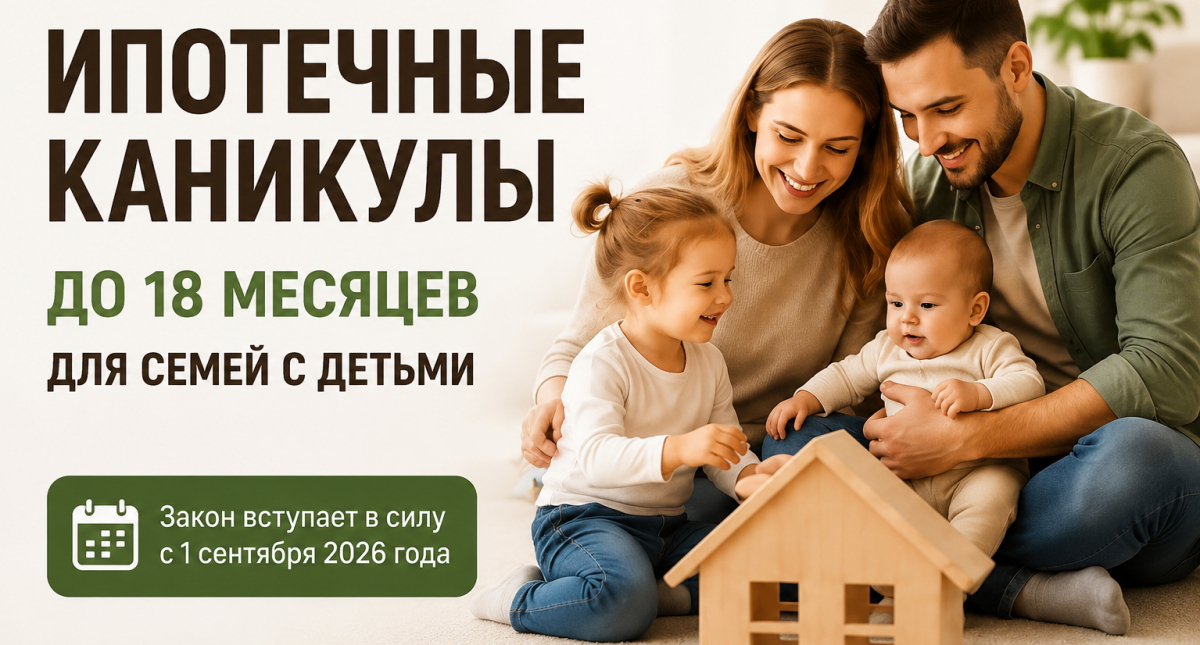 Ипотечные каникулы до 18 месяцев для семей с детьми: что изменится с 2026 года